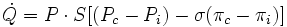 \dot Q = P \cdot S [(P_c - P_i)- \sigma (\pi _c - \pi _i)]